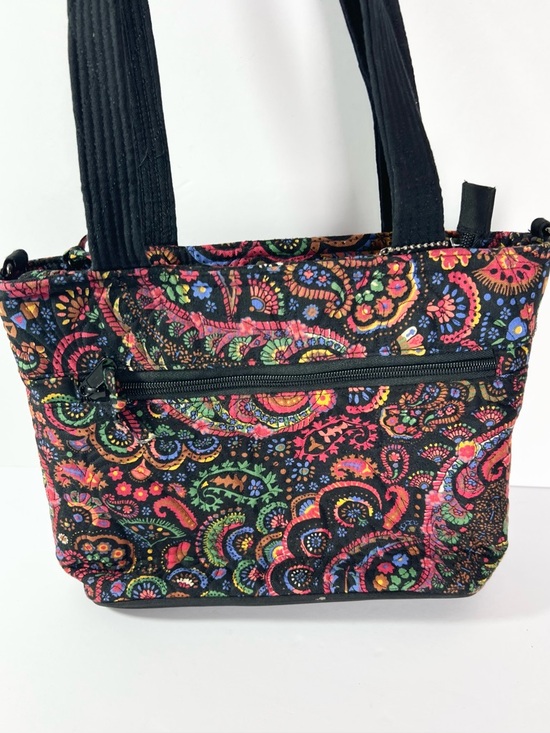 Donna Sharp Handbags - Donna Sharp quilted purse handbag Black paisley colorful midsize bag